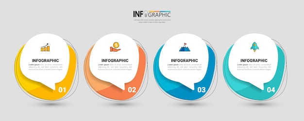 Vier stappen zakelijke infographic sjabloon