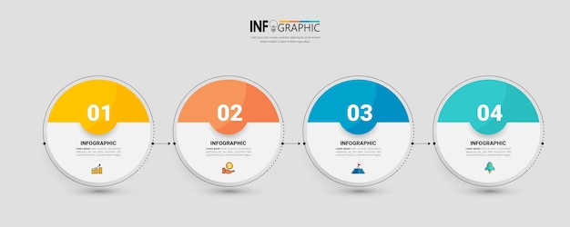 Vier stappen zakelijke infographic sjabloon