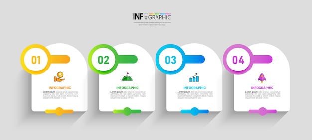 Vier stappen zakelijke infographic