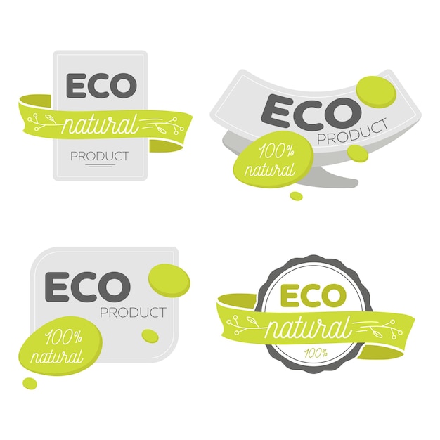Vector vier stickers voor ecoproducten