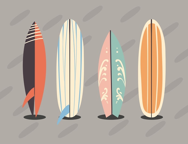 Vier surfplank items