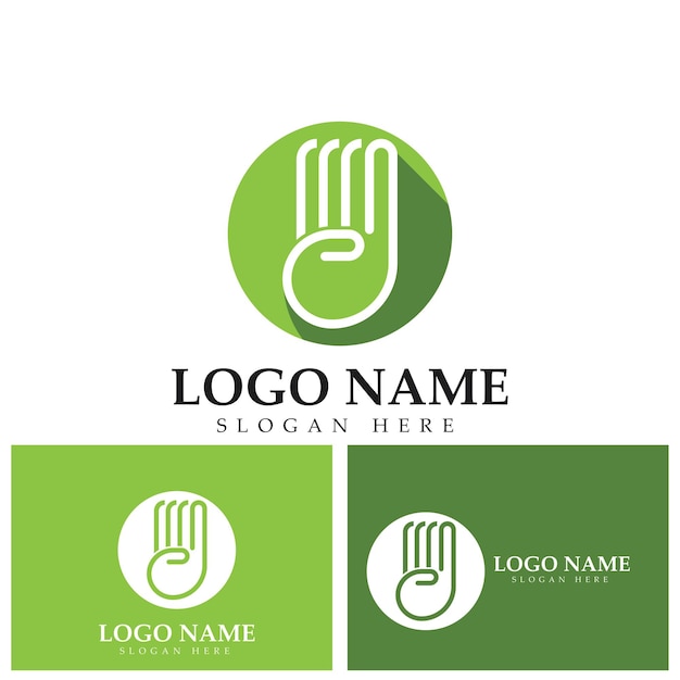 Vier vinger handgebaar logo vector icon