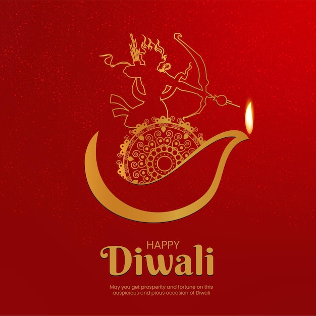 Vieren gelukkige Diwali Indiase festival banner ontwerpsjabloon