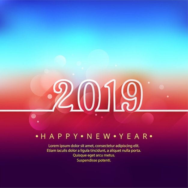 Viering 2019 kleurrijke gelukkige nieuwe jaarvector als achtergrond