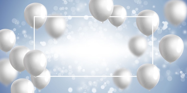 Viering partij banner met grijze ballonnen