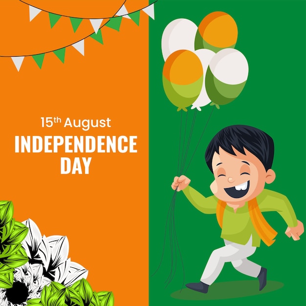 Viering van het bannerontwerp van 15 augustus gelukkig onafhankelijkheidsdag