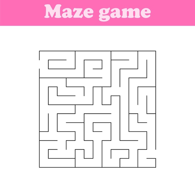 Vector vierkant doolhof vector labyrinth raadsel spel voor kinderen puzzel voor kinderen vind het juiste pad