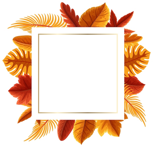 Vierkant frame met herfstblad