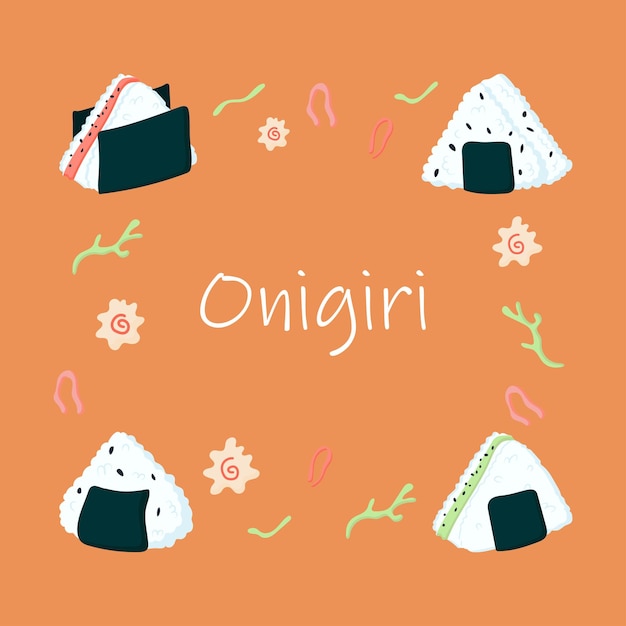 Vierkant frame met onigiri