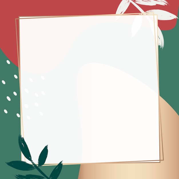 Vierkant gouden frame op een kleurrijke Memphis patroon achtergrond vector