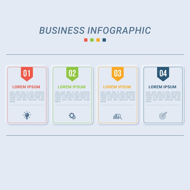 Vierkant infographic ontwerp met 4 stappen