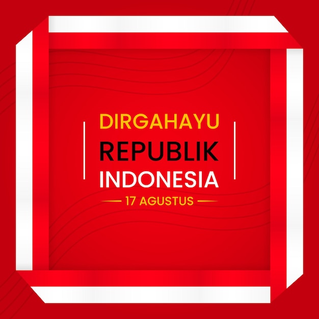 Vierkant kader rood witte abstracte achtergrond voor de tekst van de Indonesische onafhankelijkheidsdag