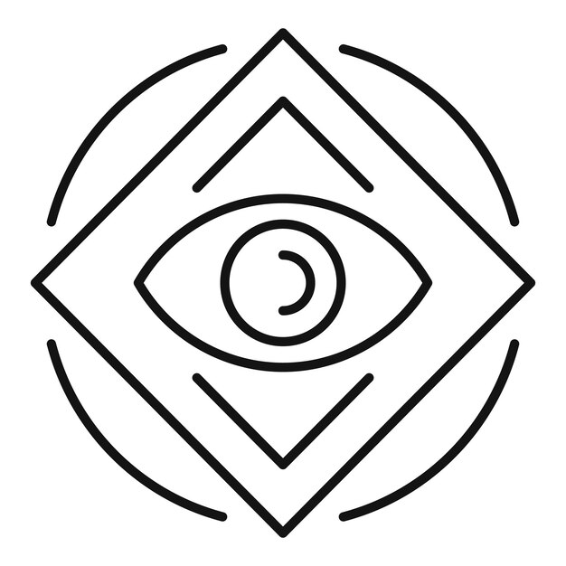 Vector vierkant oog alchemie pictogram overzicht vierkant oog alchemie vector pictogram voor webdesign geïsoleerd op een witte achtergrond