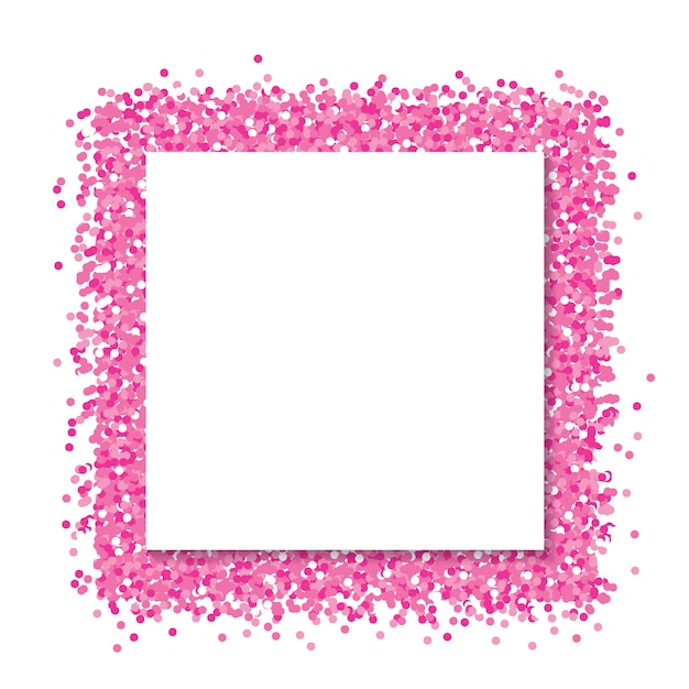 Vierkant papier frame op glitter roze achtergrond.