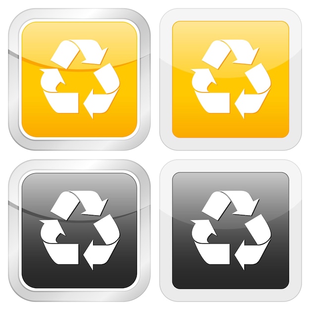 Vierkant pictogram recycle symbool