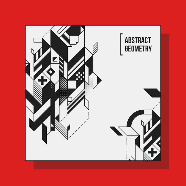 Vierkante achtergrond ontwerp sjabloon met abstracte geometrische elementen. nuttig voor cd-covers, reclame en posters.