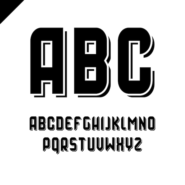 Vierkante alfabet eenvoudig sport lettertype en brief set