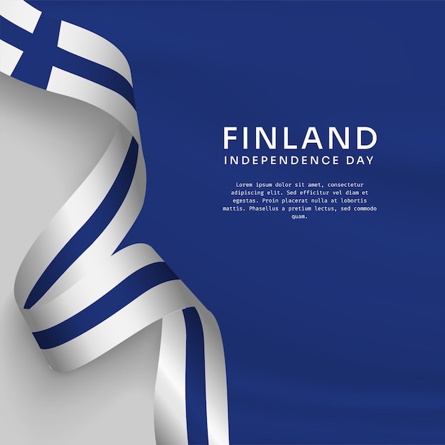 Vierkante bannerillustratie van de viering van de onafhankelijkheidsdag van Finland met tekstruimte Vectorillustratie