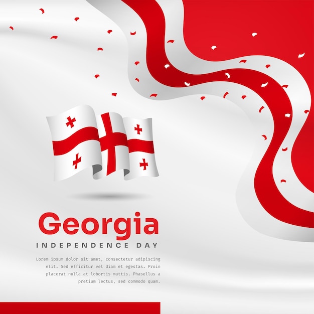 Vierkante bannerillustratie van de viering van de onafhankelijkheidsdag van Georgië met tekstruimte Vectorillustratie