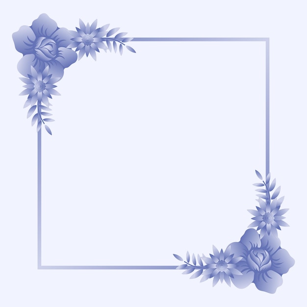 vierkante bloemen frame vector ilustration