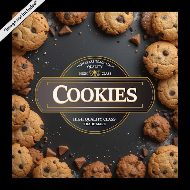 Vierkante cookies label lay-out sjabloon achtergrond ontwerp vector