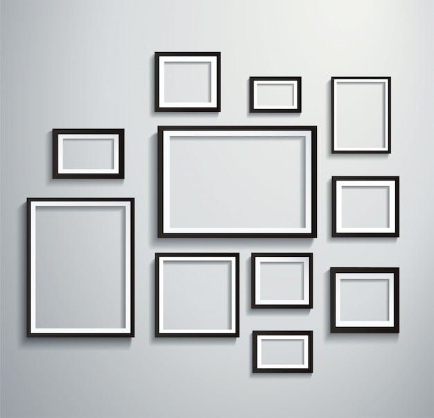 vierkante geïsoleerde afbeeldingsframe op de muur