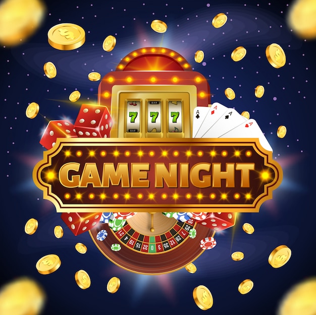 Vector vierkante illustratie met game night typography four aces