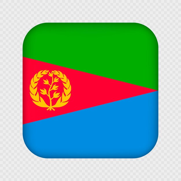 Vierkante vlag van Eritrea met gradiënt Vector illustratie