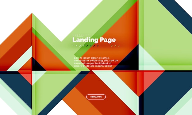 Vierkante vorm geometrische abstracte achtergrond bestemmingspagina web ontwerpsjabloon