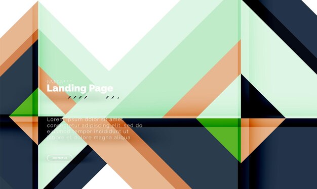 Vector vierkante vorm geometrische abstracte achtergrond landing page webdesign sjabloon