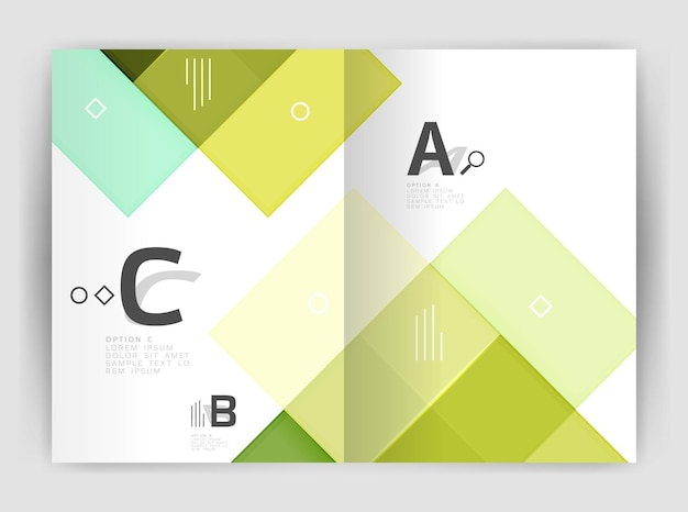 Vierkanten en rechthoeken a4 brochure sjabloon Vectorontwerp voor infografieën werkstroom lay-out diagram nummeropties of webontwerp