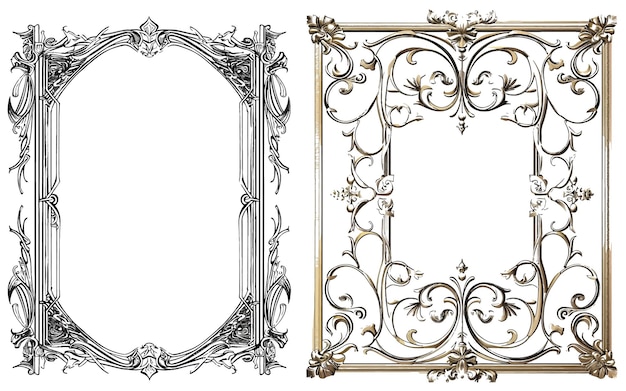 Vierkantig decoratief frame met Art Nouveau ornament