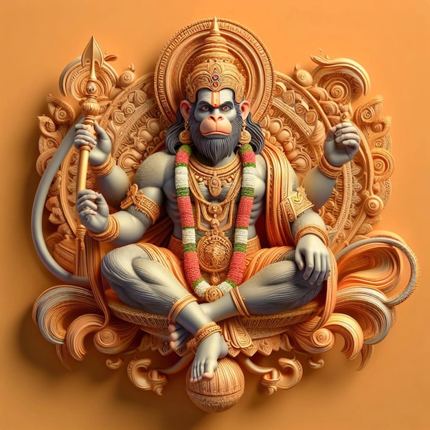 Vector viert de geboorte van heer hanuman gelukkige hanuman jayanti vector