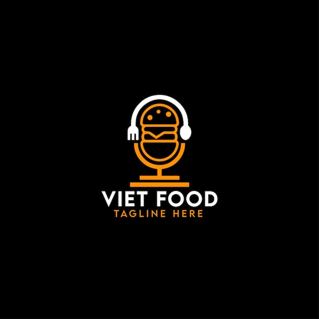 Vietfood-logo, minimalistisch en zakelijk logo-ontwerp in vectorsjabloon.