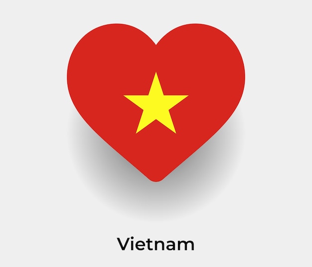 Vietnam flag heart shape icon vector illustration