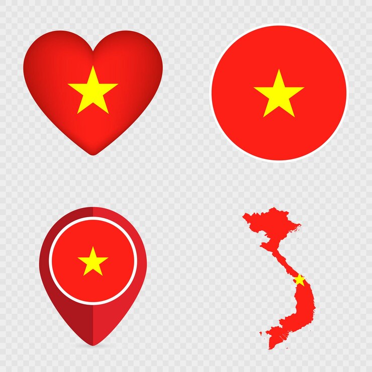 Vietnam Flag Icons Pack Vector illustration