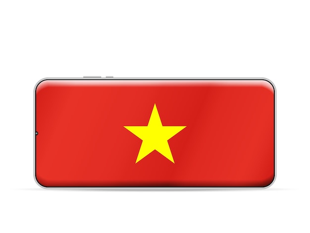 Vietnam flag on smartphone screen