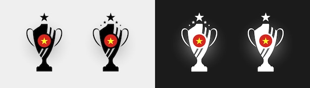 Vietnam flag trophy vector illustration