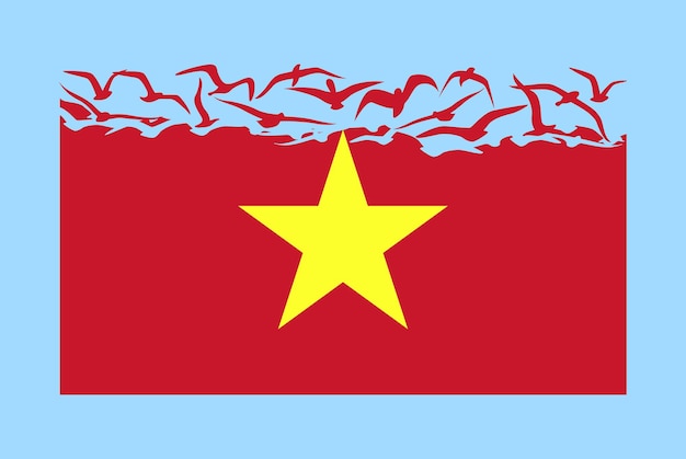 Vietnam flag with freedom concept Vietnam flag transforming into flying birds vector