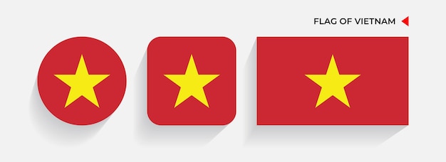 Vietnam Flags arranged in round square and rectangular shapes