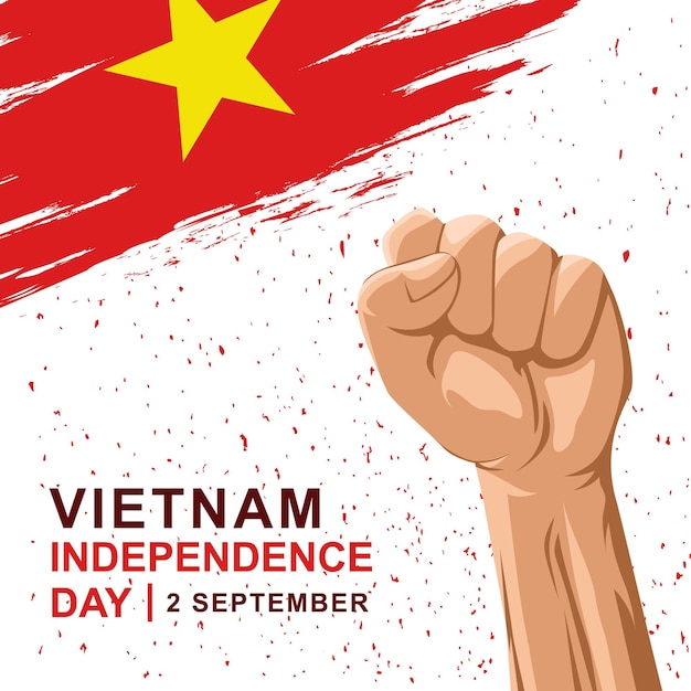 Vector vietnam independence day greeting fist illustration background