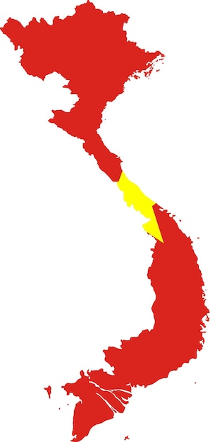 Vietnam map with flag asian cartography