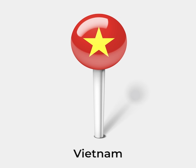 Вьетнамская канцелярская кнопка для векторной иллюстрации карты