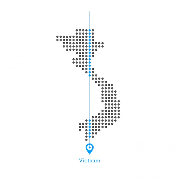 Vietnam stipte kaart ontwerp vector