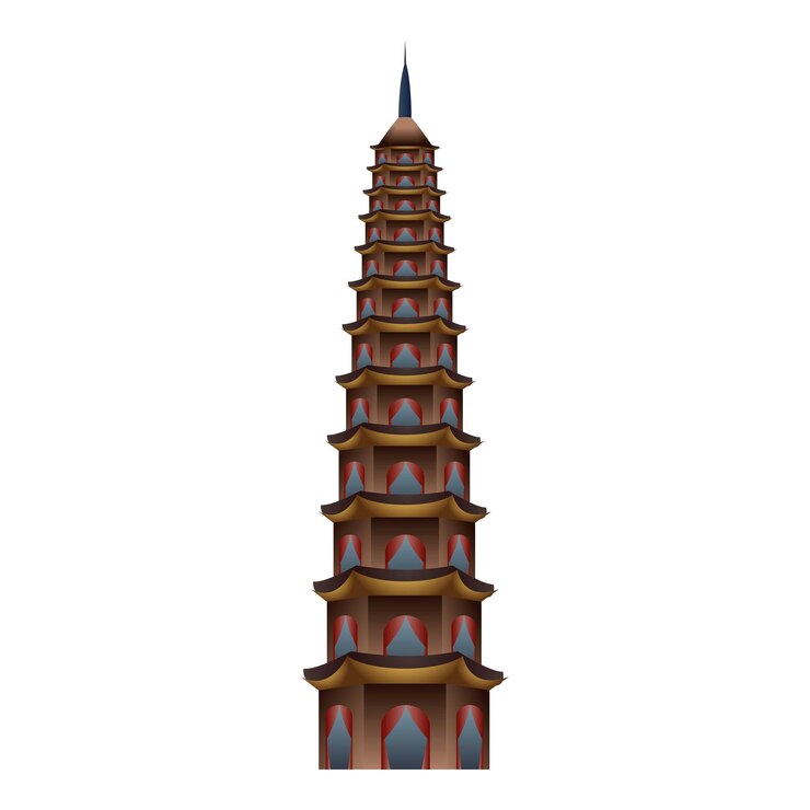 Vector vietnam tower icon cartoon of vietnam tower vector icon for web design isolated on white background