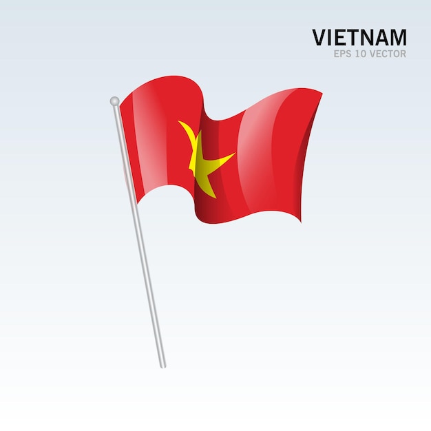 벡터 회색에 고립 된 베트남 흔들며 깃발