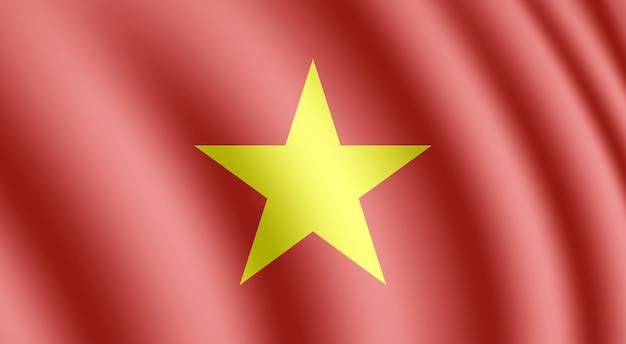 Vietnam wavy flag vector background design