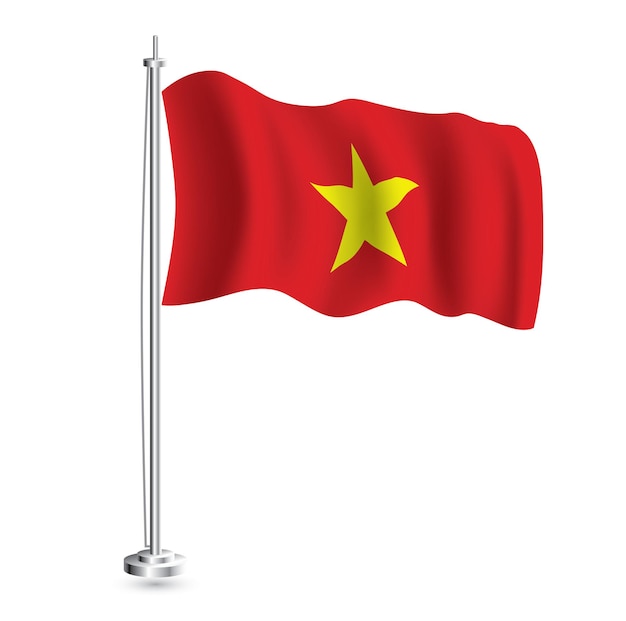 ベトナムの国旗は、旗竿にベトナム国の現実的な波の旗を分離しました。