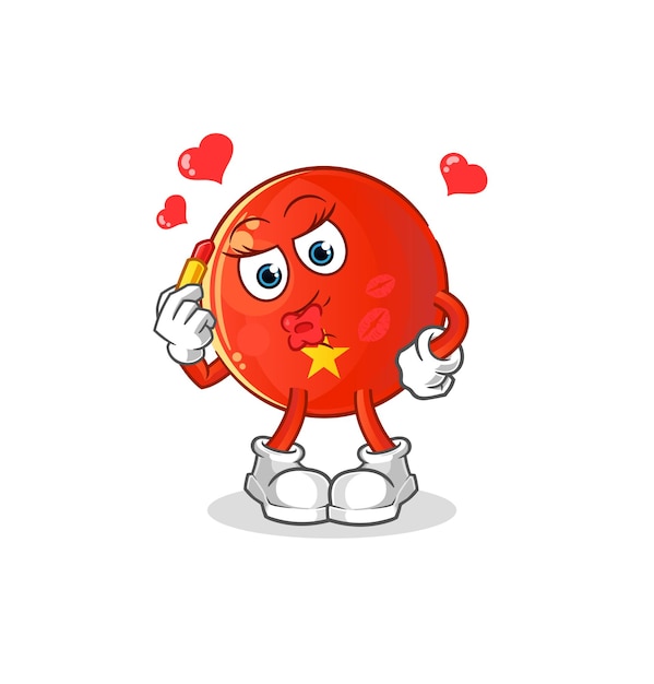 Vietnamese flag make up mascot. cartoon vector