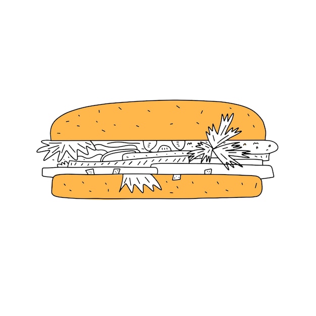 Vector vietnamese sandwich banh mi vector illustratie